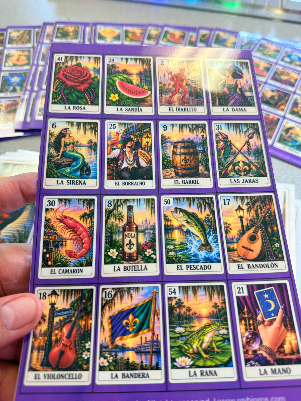 Custom Loteria Game-Printed, Laminated, cut and ready to play! Approximate size 5x7