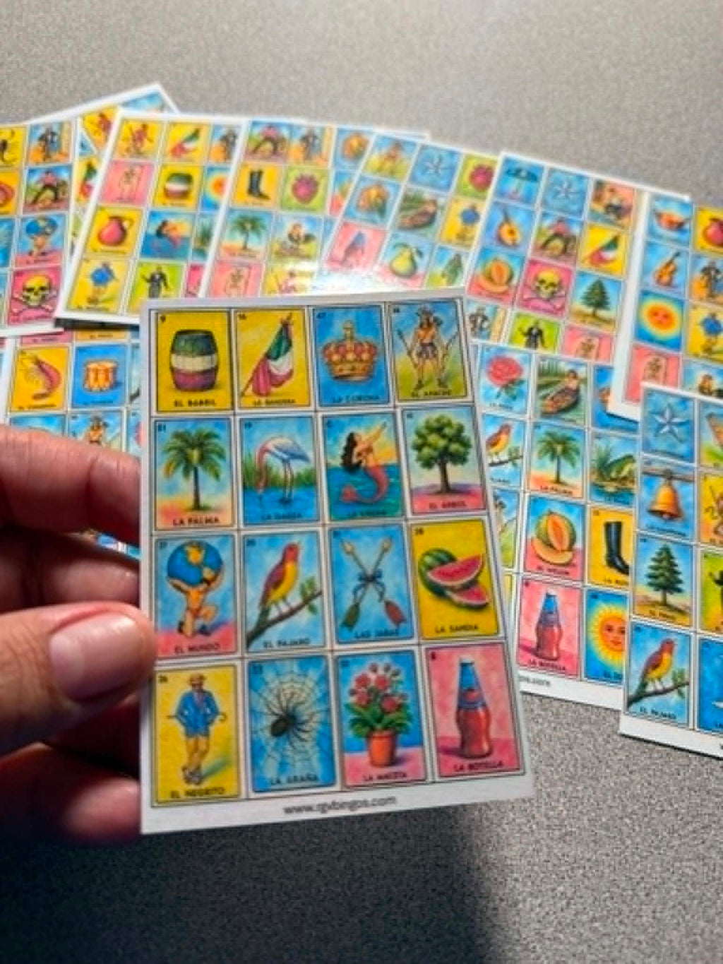 MINI 2.5X4 Inches Printed Loteria Cards, No Repeats (Loteria Impresa)