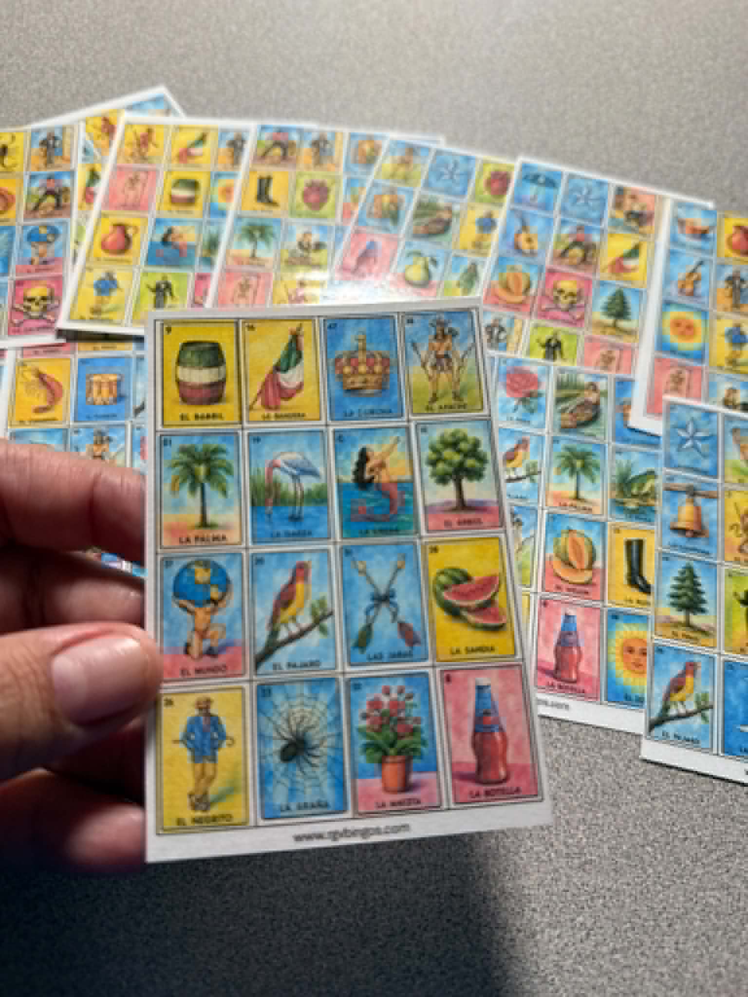 MINI 2.5X4 Inches Printed Loteria Cards, No Repeats (Loteria Impresa)