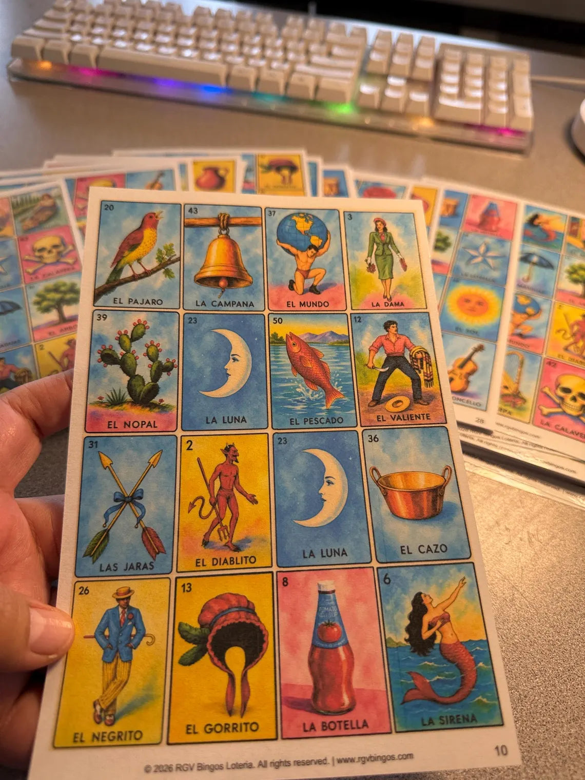 54 Cartas Digitales DOBLES al Centro con cada una de la Baraja. Imprime y Juega!