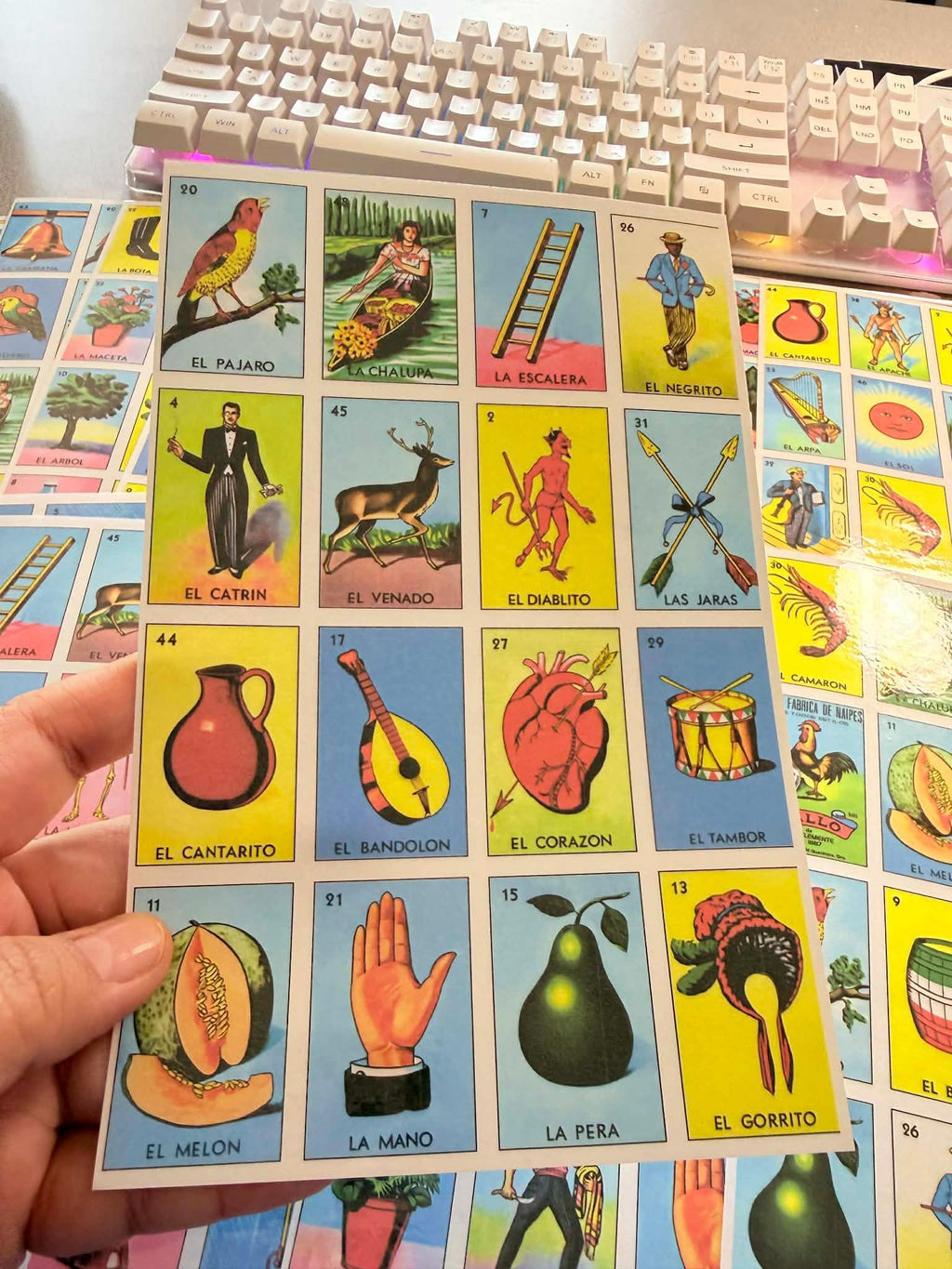 100 Printable Mexican Loteria Cards 4linesx4lines All Different Cards, No Repeats! Todas Diferentes! DIGITAL FILE
