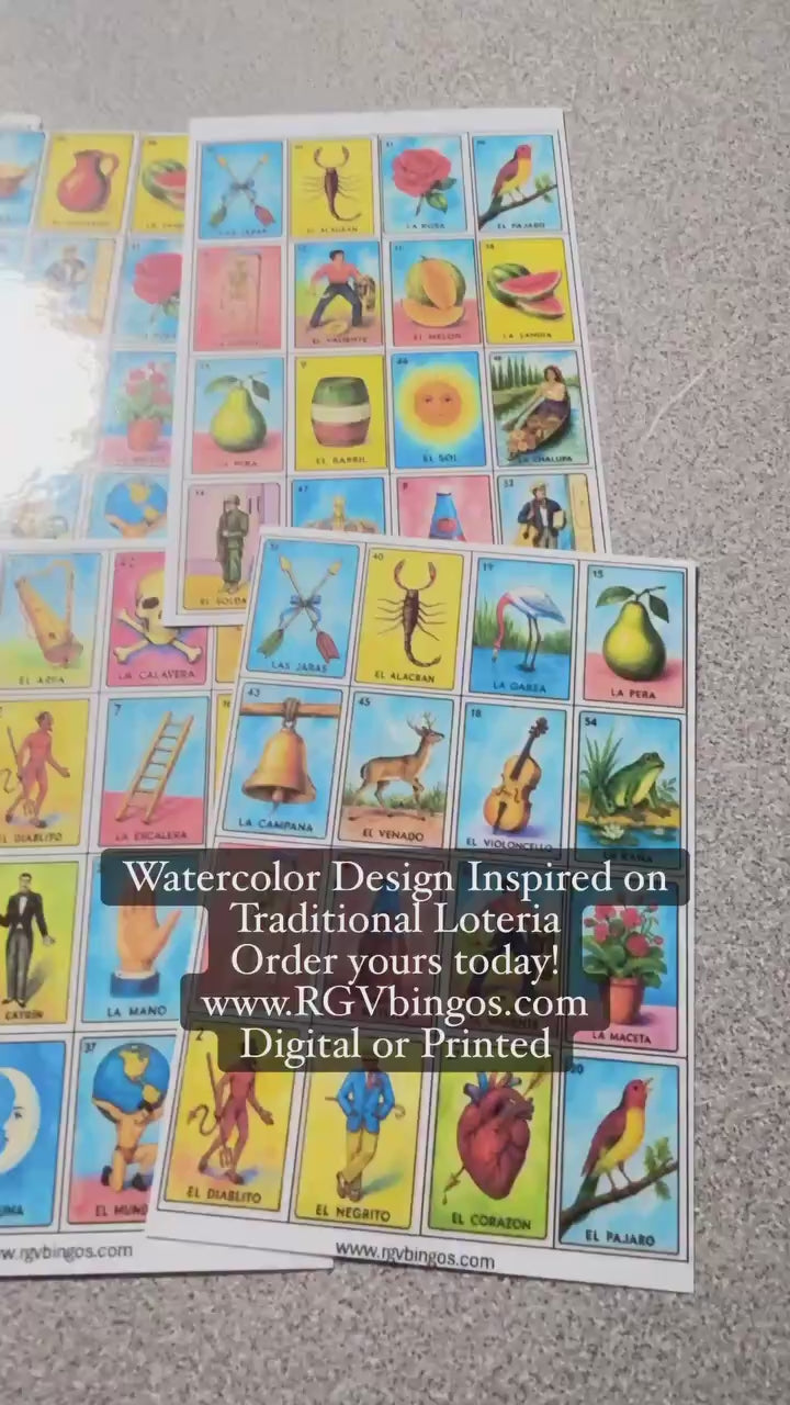 MINI 2.5X4 Inches Printed Loteria Cards, No Repeats (Loteria Impresa)
